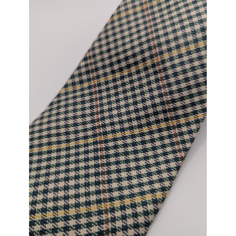 Polo Ralph Lauren Mens Silk Tie Green Houndstooth Glen Plaid Check RN 41381 - Picture 2 of 6